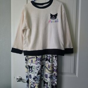 Sanrio Kuromi Kids Pajama Set - Cream and Black